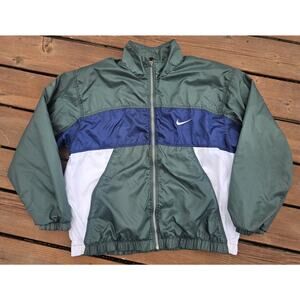Vintage NIKE 90’s Colorblock Windbreaker Jacket Large Spellout